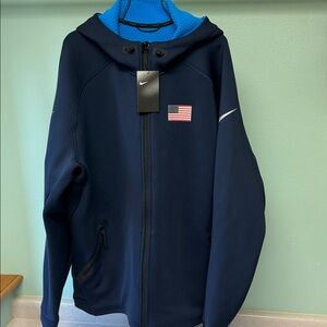 Nike Dark Blue thermal Jacket with USA Flag